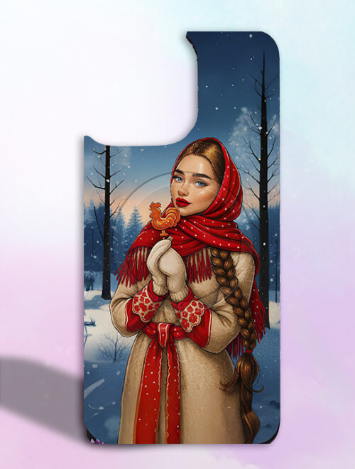 Панель Cliply для iPhone 15 - сменная панель - Девушка зима